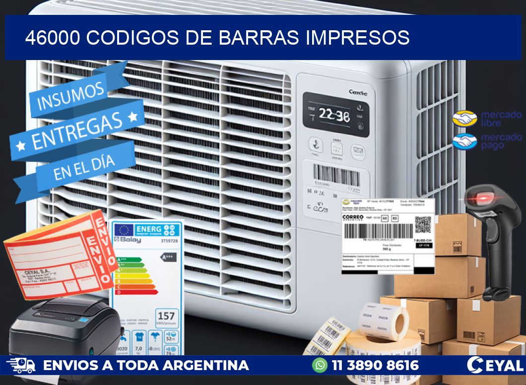 46000 codigos de barras impresos