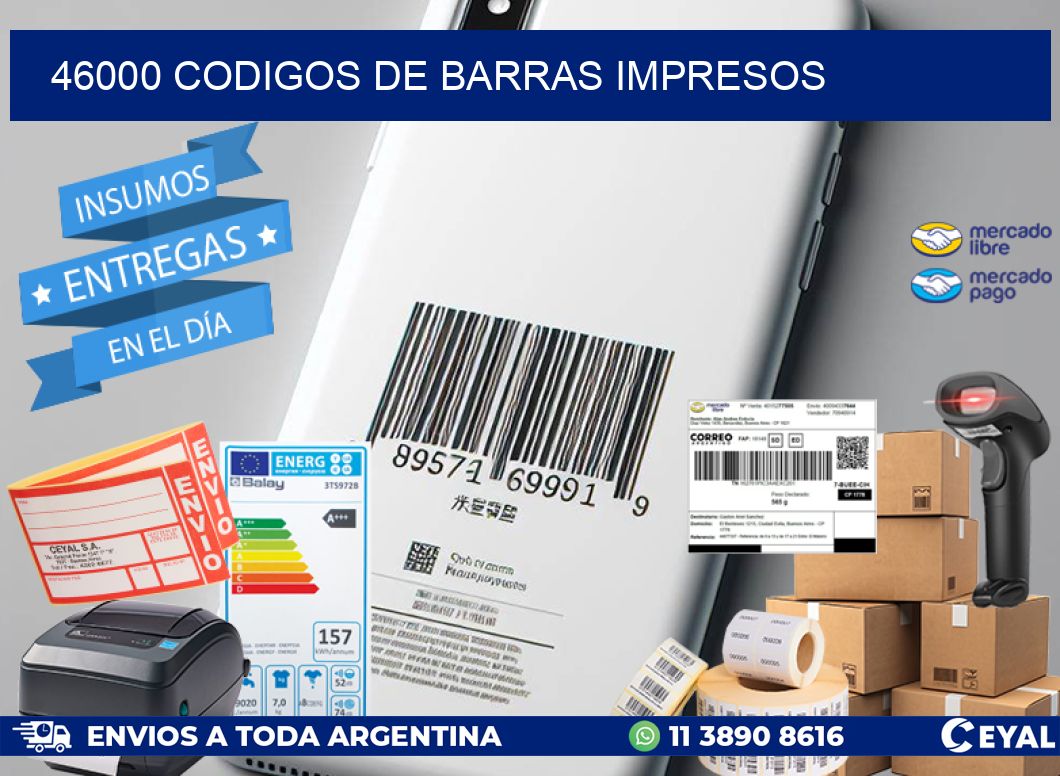 46000 codigos de barras impresos