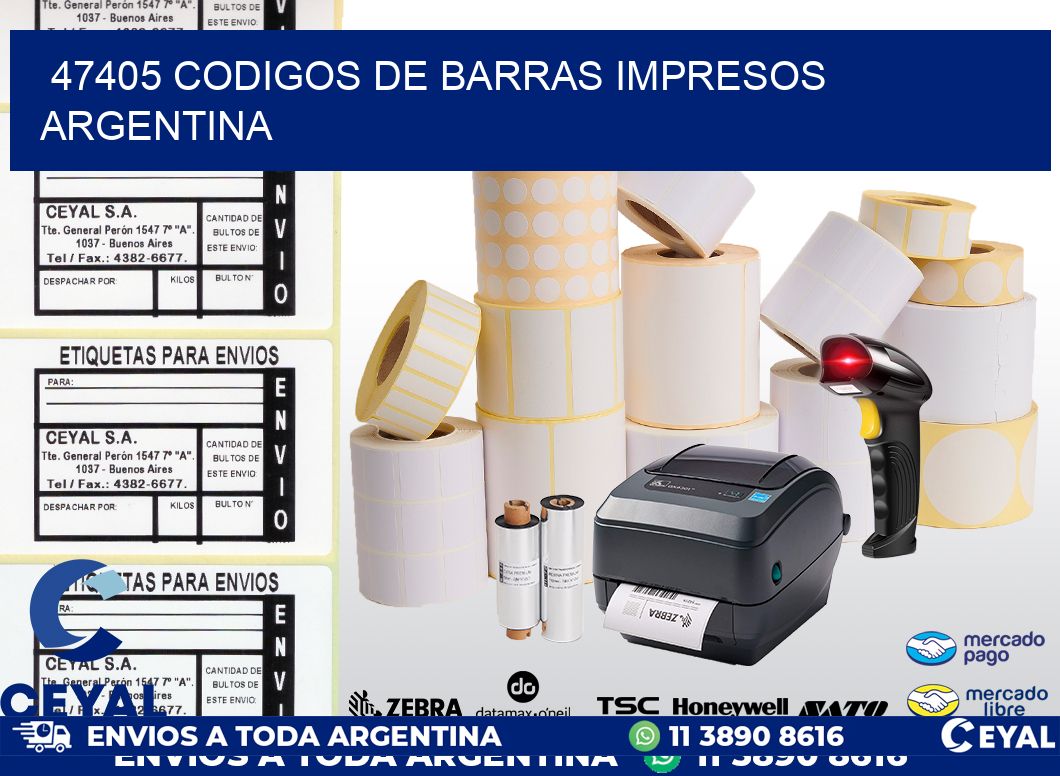 47405 codigos de barras impresos Argentina