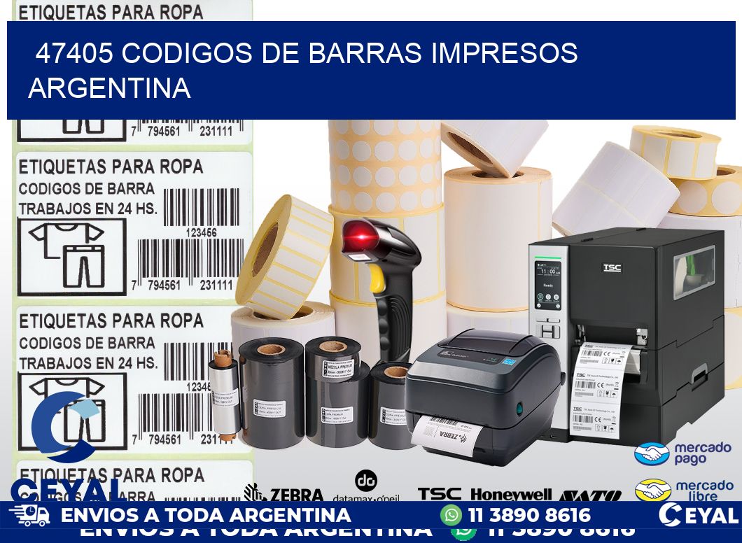 47405 codigos de barras impresos Argentina