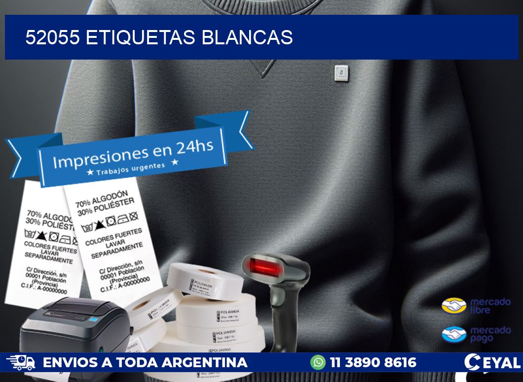 52055 ETIQUETAS BLANCAS