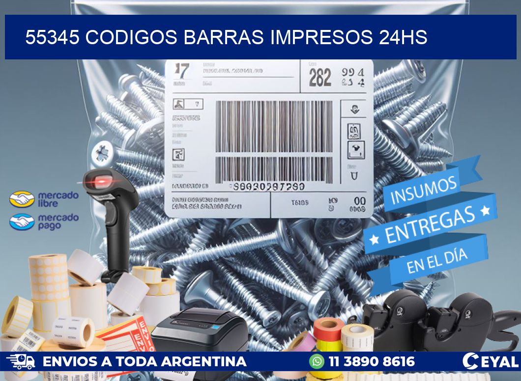 55345 Codigos barras impresos 24hs