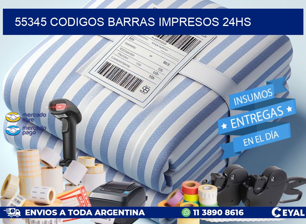 55345 Codigos barras impresos 24hs