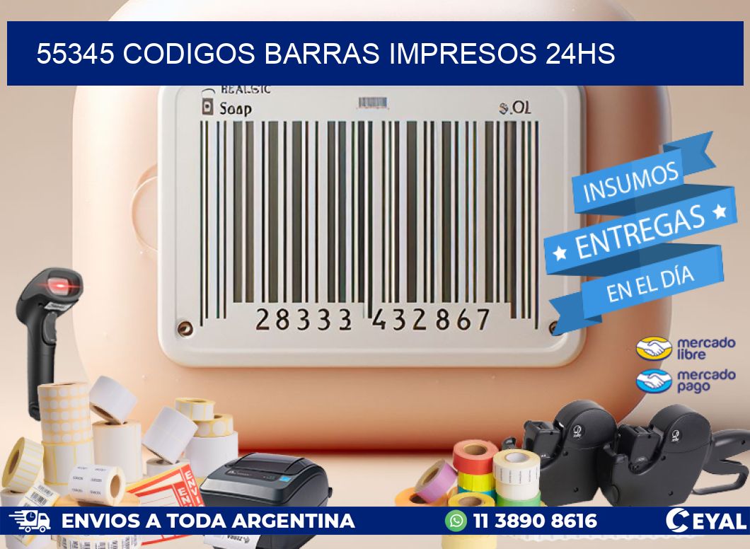 55345 Codigos barras impresos 24hs