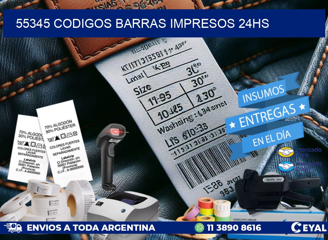 55345 Codigos barras impresos 24hs