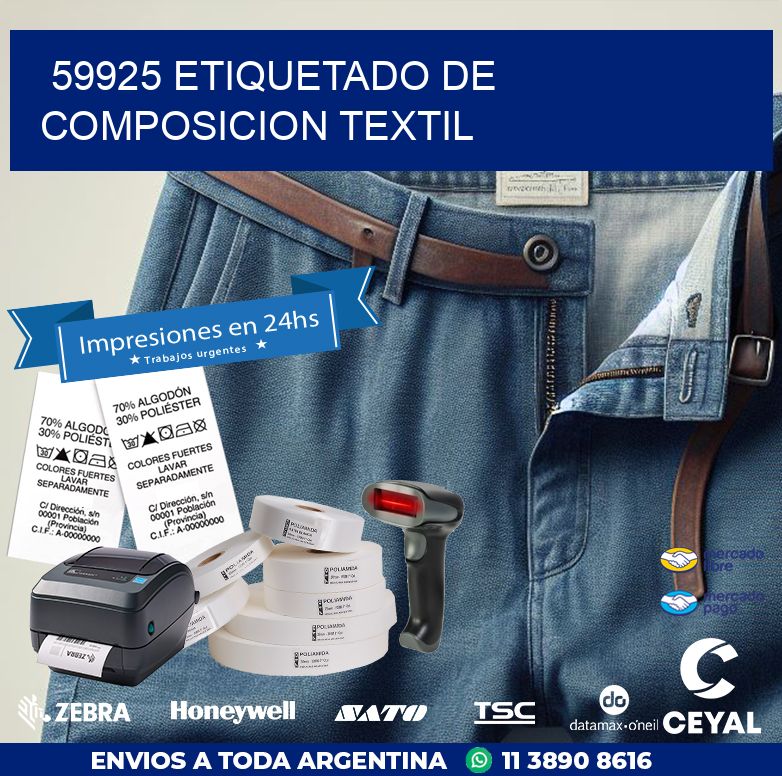 59925 ETIQUETADO DE COMPOSICION TEXTIL