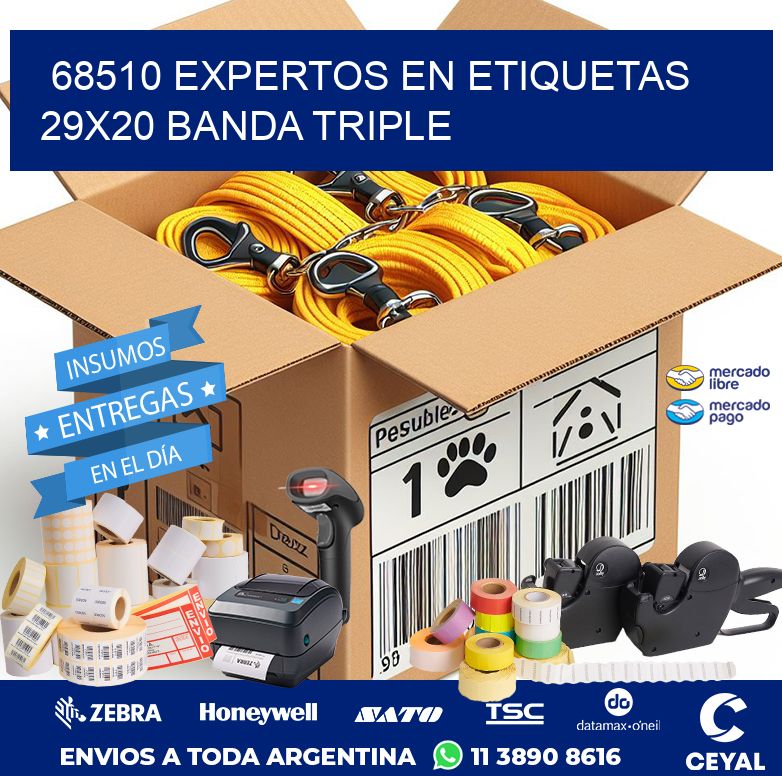 68510 EXPERTOS EN ETIQUETAS 29X20 BANDA TRIPLE