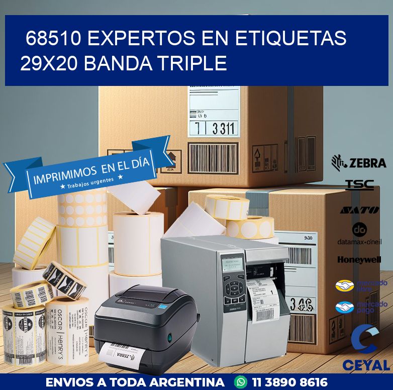 68510 EXPERTOS EN ETIQUETAS 29X20 BANDA TRIPLE