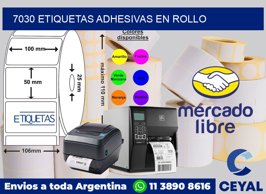 7030 etiquetas adhesivas en rollo