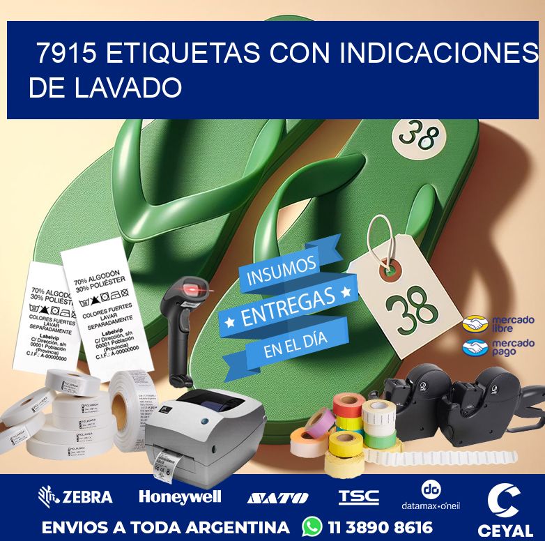 7915 ETIQUETAS CON INDICACIONES DE LAVADO