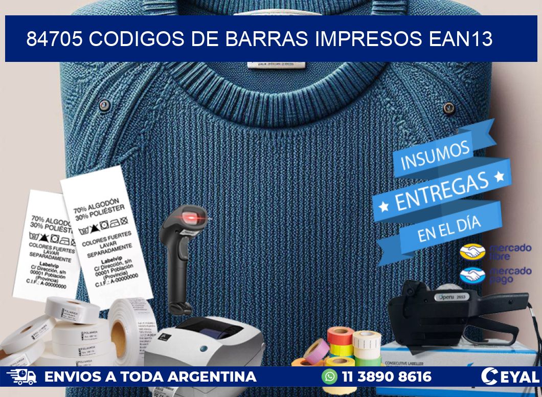 84705 Codigos de barras impresos ean13