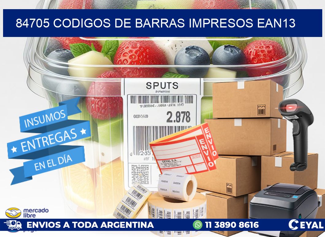 84705 Codigos de barras impresos ean13