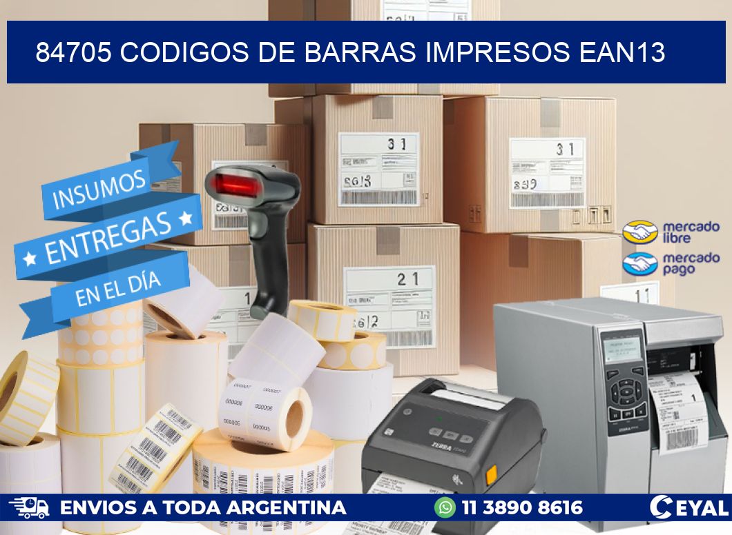 84705 Codigos de barras impresos ean13