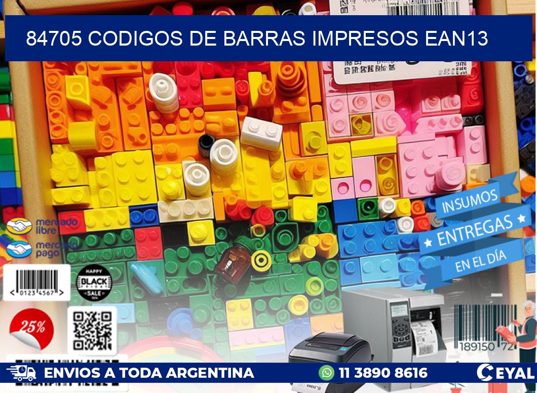 84705 Codigos de barras impresos ean13