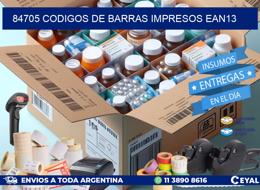 84705 Codigos de barras impresos ean13