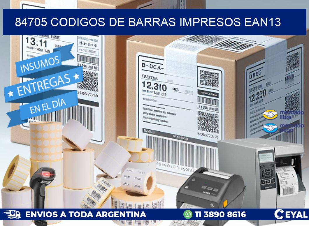 84705 Codigos de barras impresos ean13