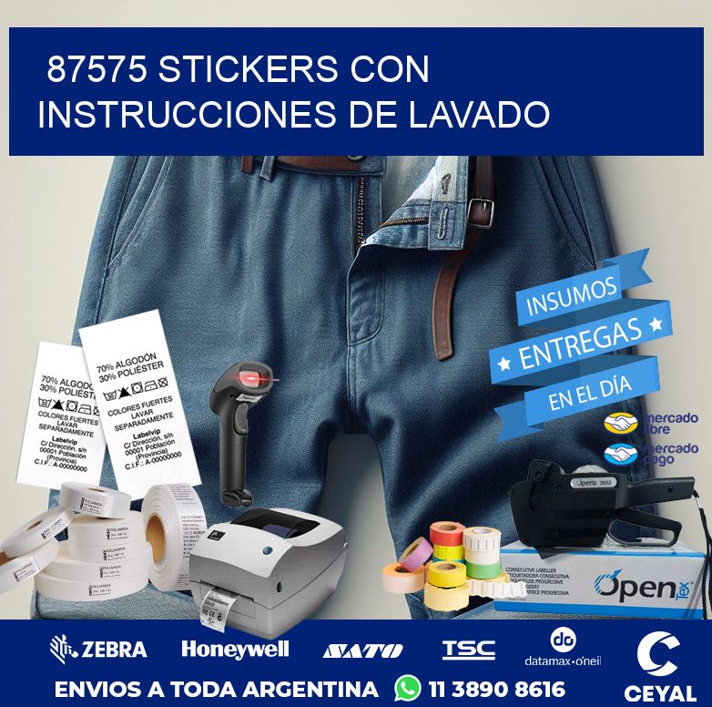 87575 STICKERS CON INSTRUCCIONES DE LAVADO