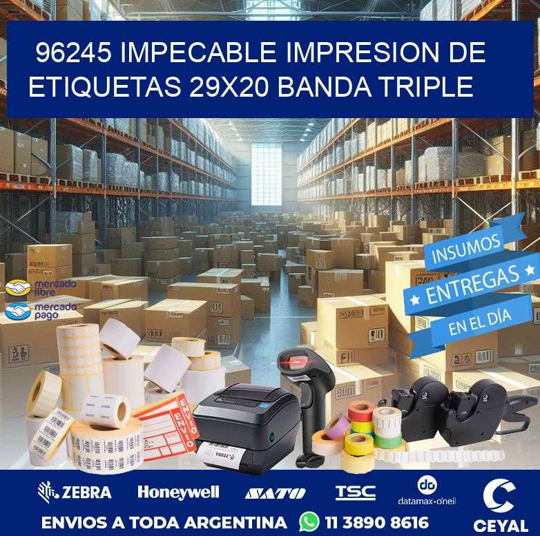 96245 IMPECABLE IMPRESION DE ETIQUETAS 29X20 BANDA TRIPLE