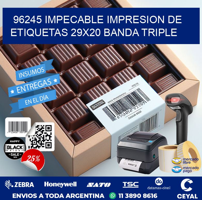 96245 IMPECABLE IMPRESION DE ETIQUETAS 29X20 BANDA TRIPLE