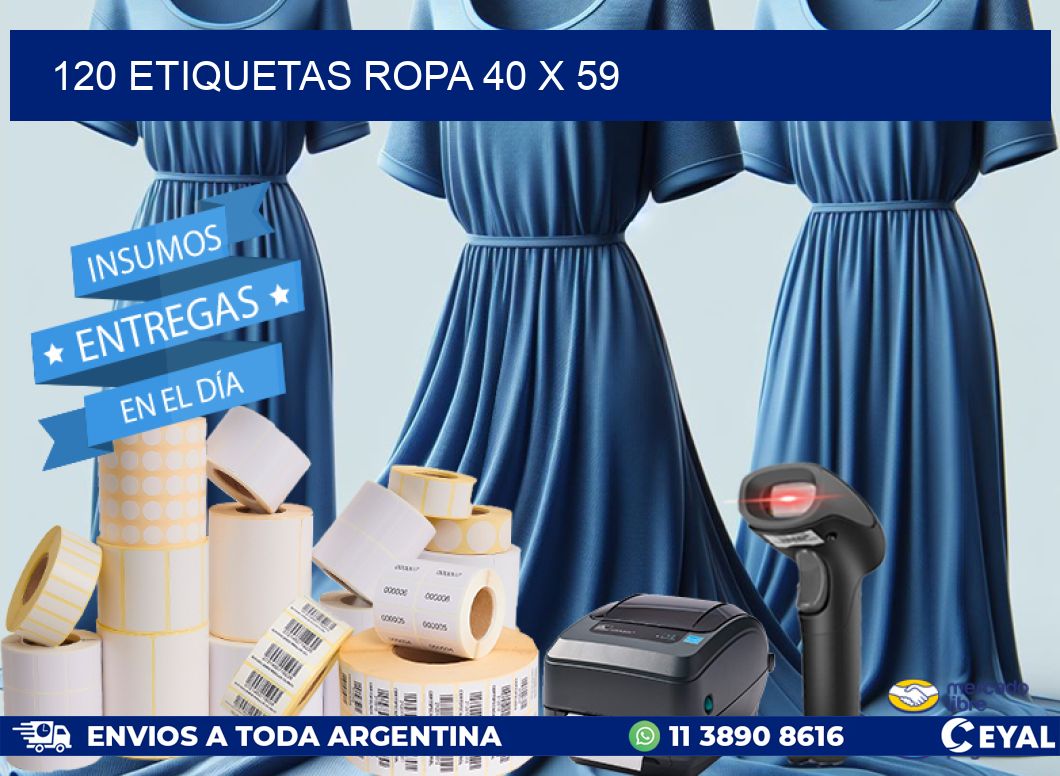 120 ETIQUETAS ROPA 40 x 59