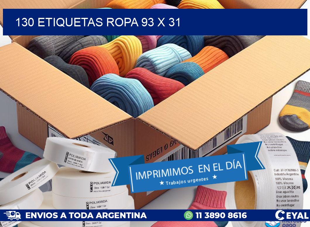 130 ETIQUETAS ROPA 93 x 31