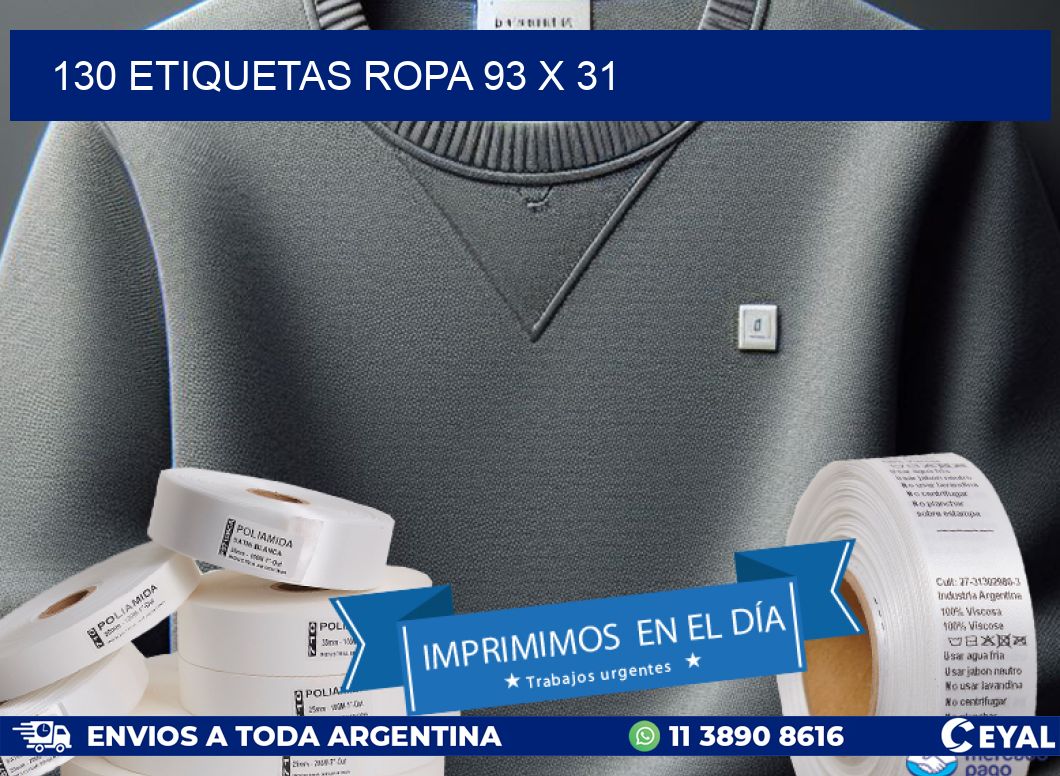 130 ETIQUETAS ROPA 93 x 31