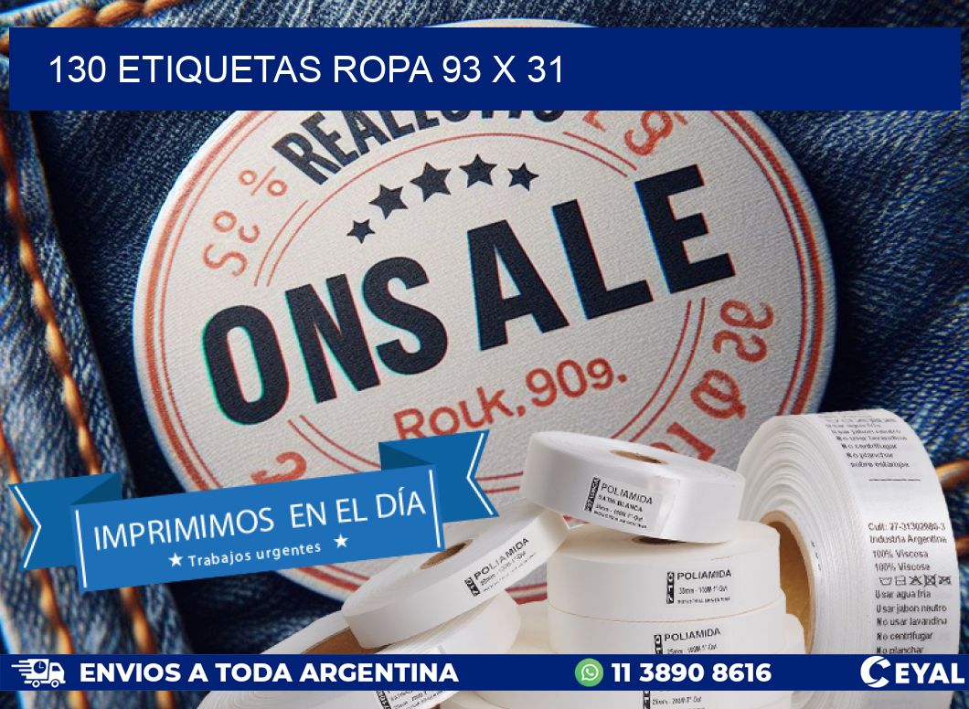 130 ETIQUETAS ROPA 93 x 31