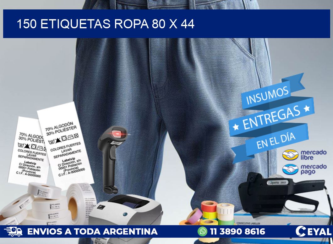 150 ETIQUETAS ROPA 80 x 44