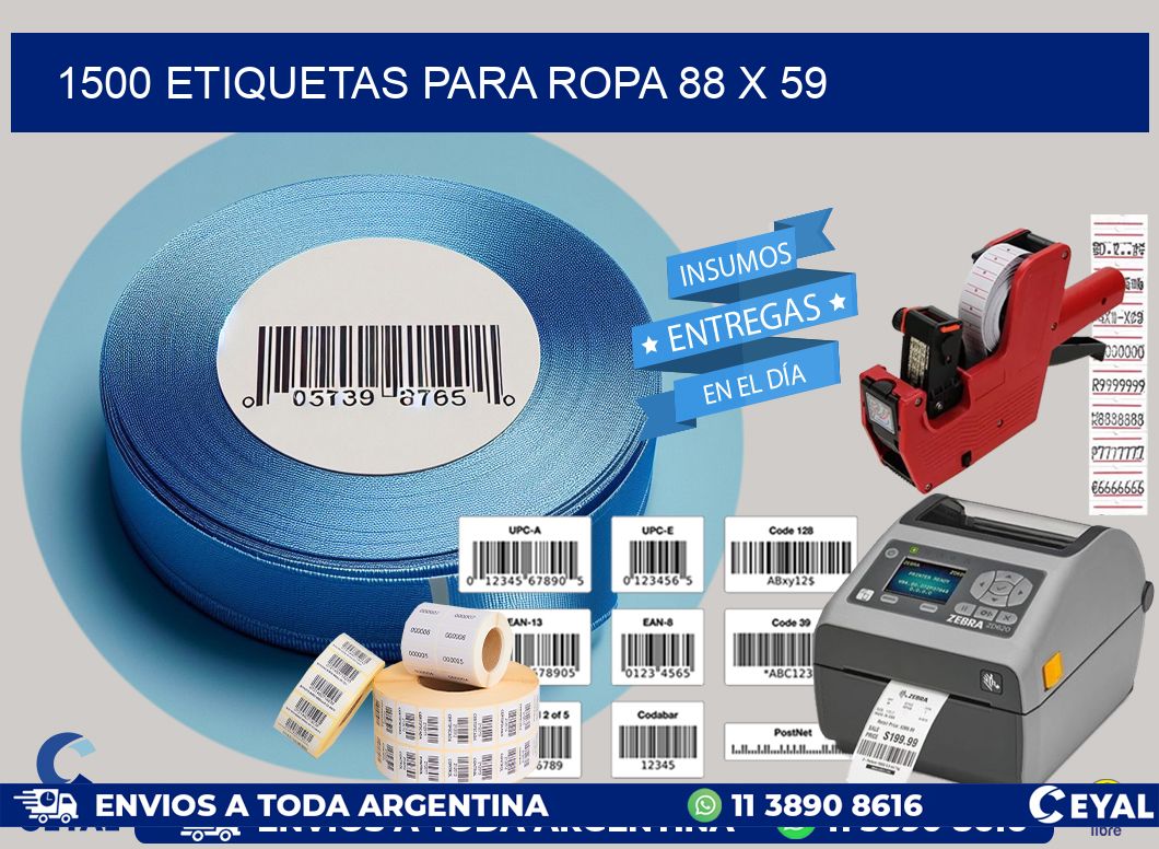 1500 ETIQUETAS PARA ROPA 88 x 59