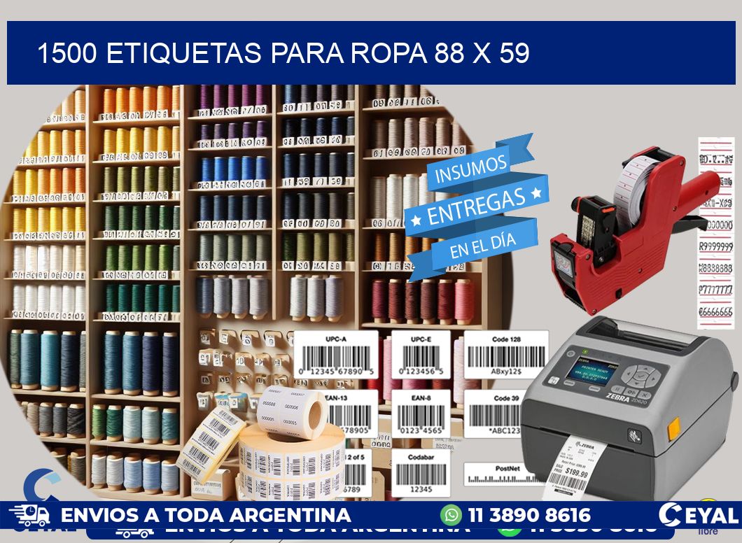 1500 ETIQUETAS PARA ROPA 88 x 59