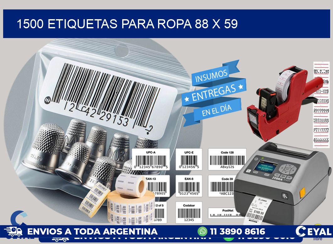 1500 ETIQUETAS PARA ROPA 88 x 59