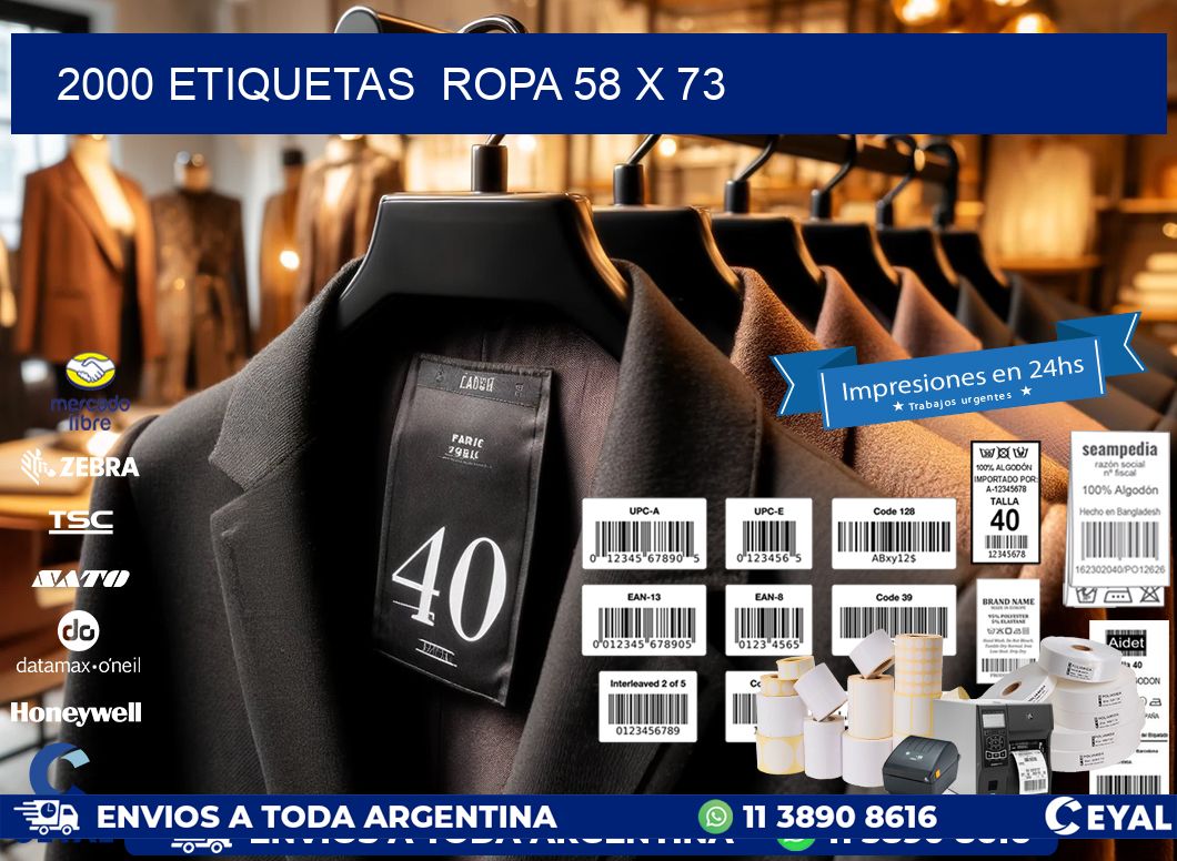 2000 ETIQUETAS  ROPA 58 x 73