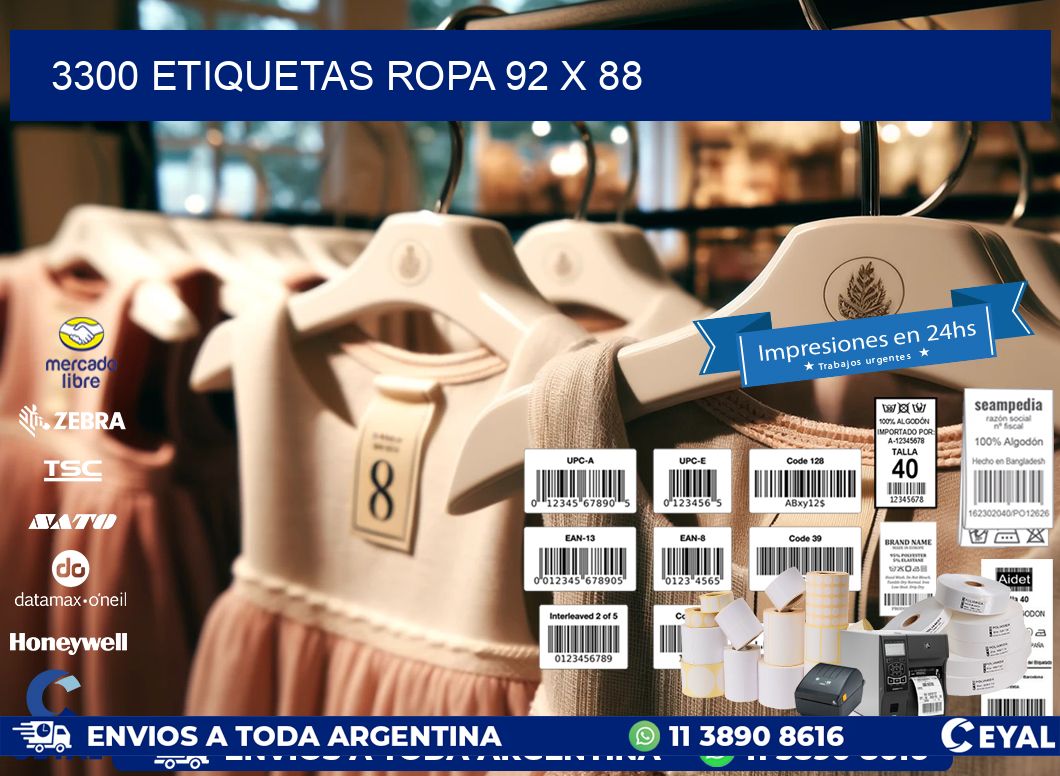 3300 ETIQUETAS ROPA 92 x 88