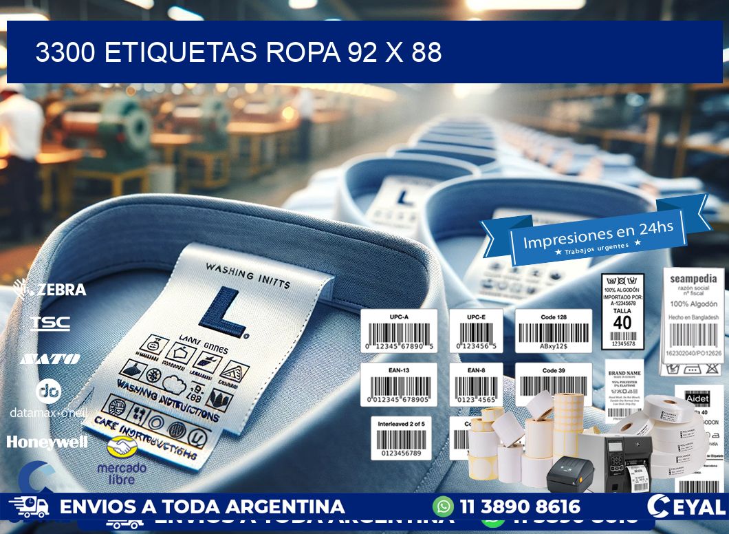 3300 ETIQUETAS ROPA 92 x 88