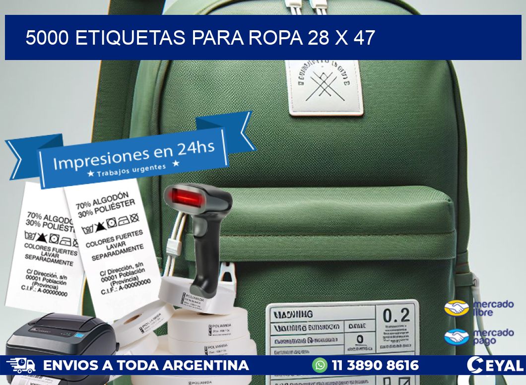 5000 ETIQUETAS PARA ROPA 28 x 47