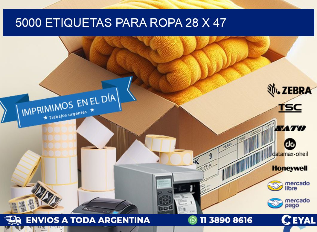 5000 ETIQUETAS PARA ROPA 28 x 47