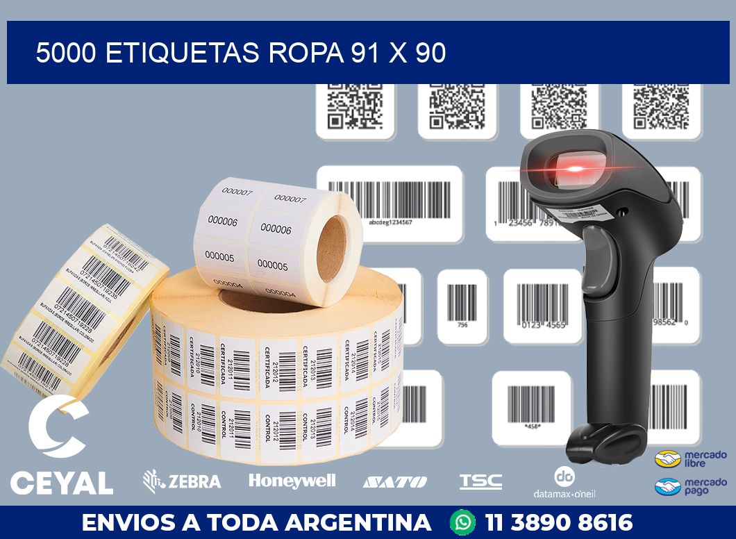 5000 ETIQUETAS ROPA 91 x 90