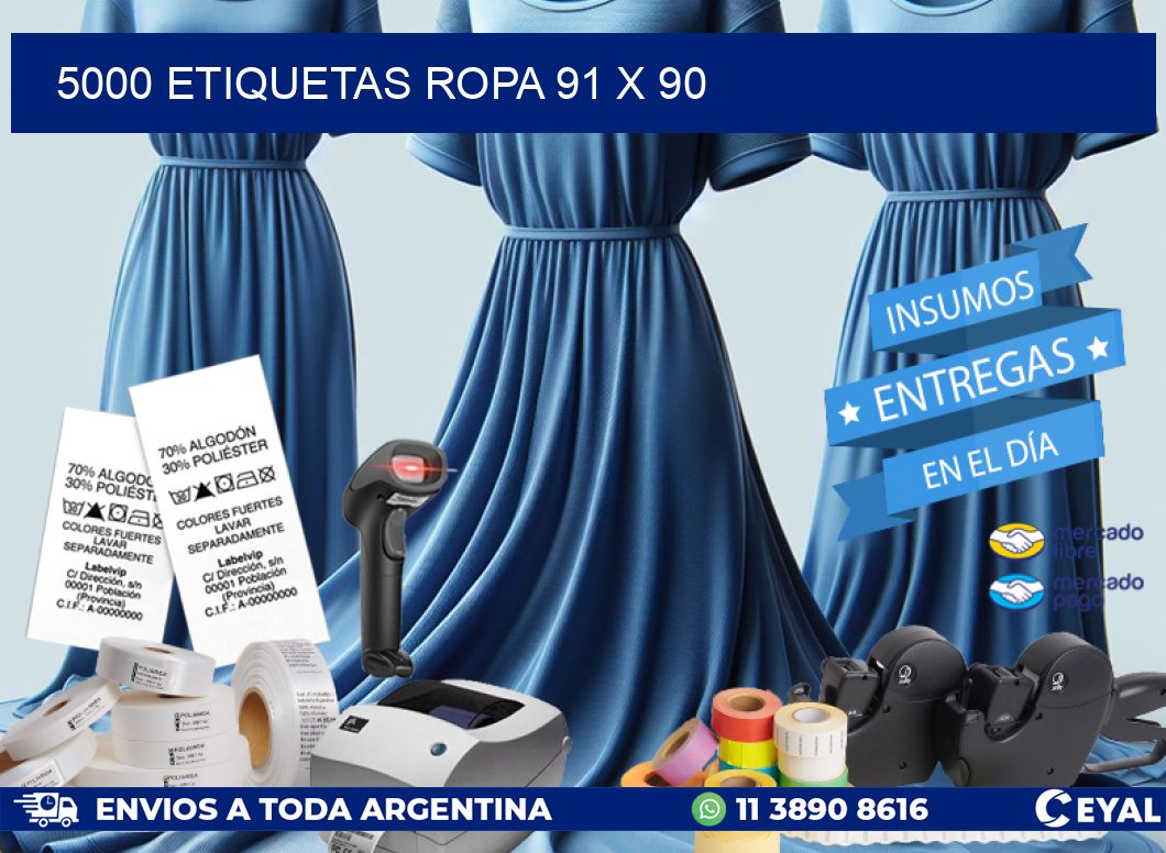 5000 ETIQUETAS ROPA 91 x 90