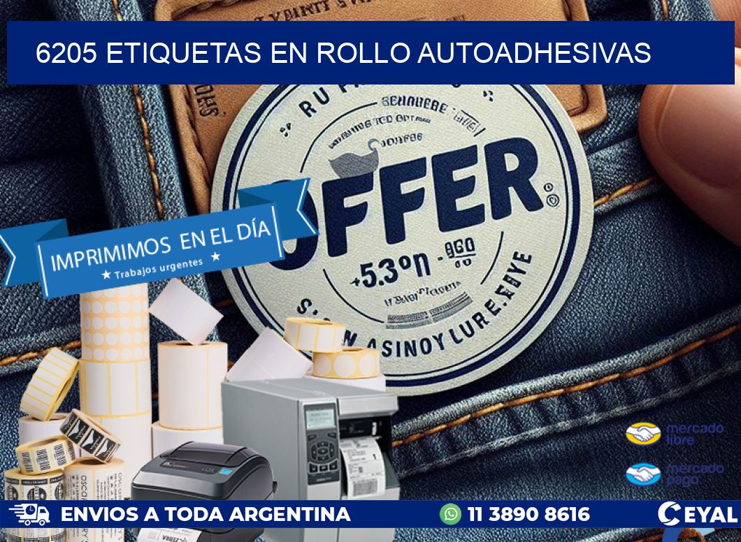 6205 ETIQUETAS EN ROLLO AUTOADHESIVAS