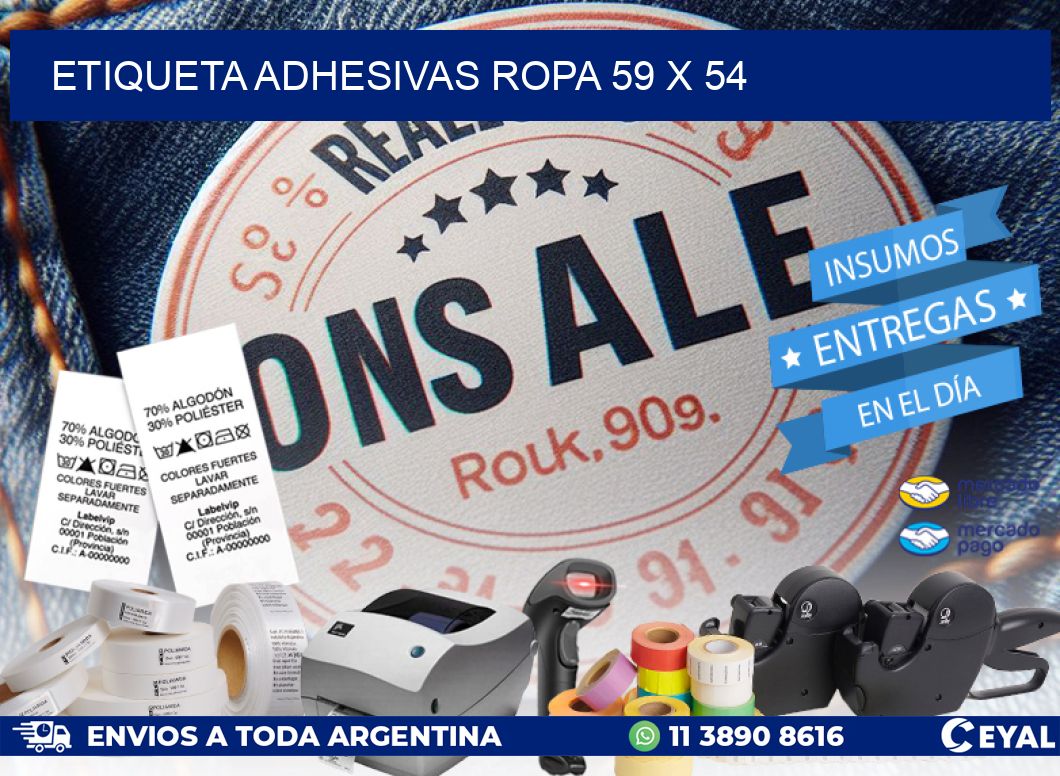 ETIQUETA ADHESIVAS ROPA 59 x 54