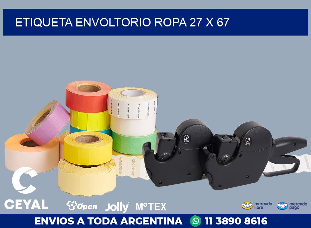 ETIQUETA ENVOLTORIO ROPA 27 x 67