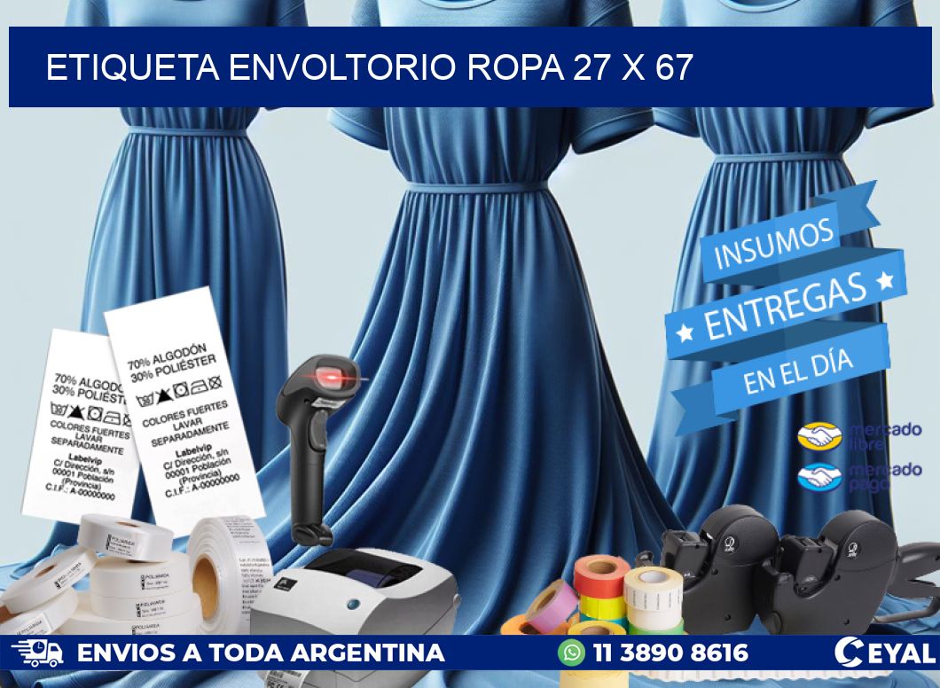 ETIQUETA ENVOLTORIO ROPA 27 x 67