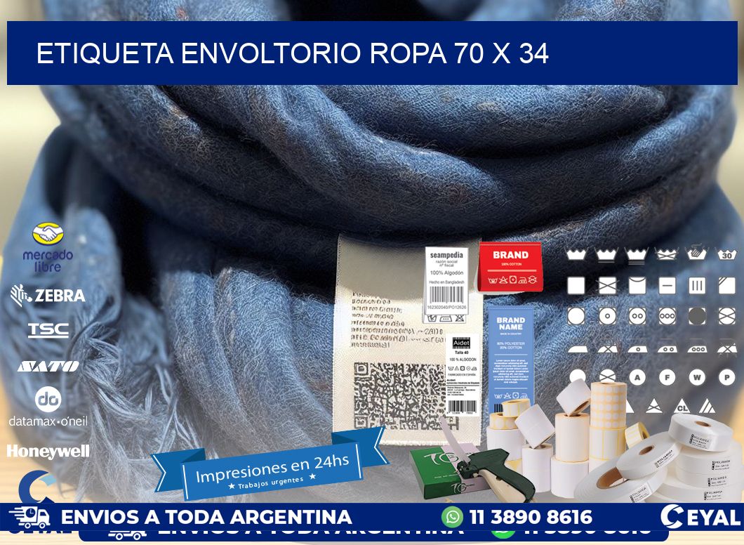 ETIQUETA ENVOLTORIO ROPA 70 x 34