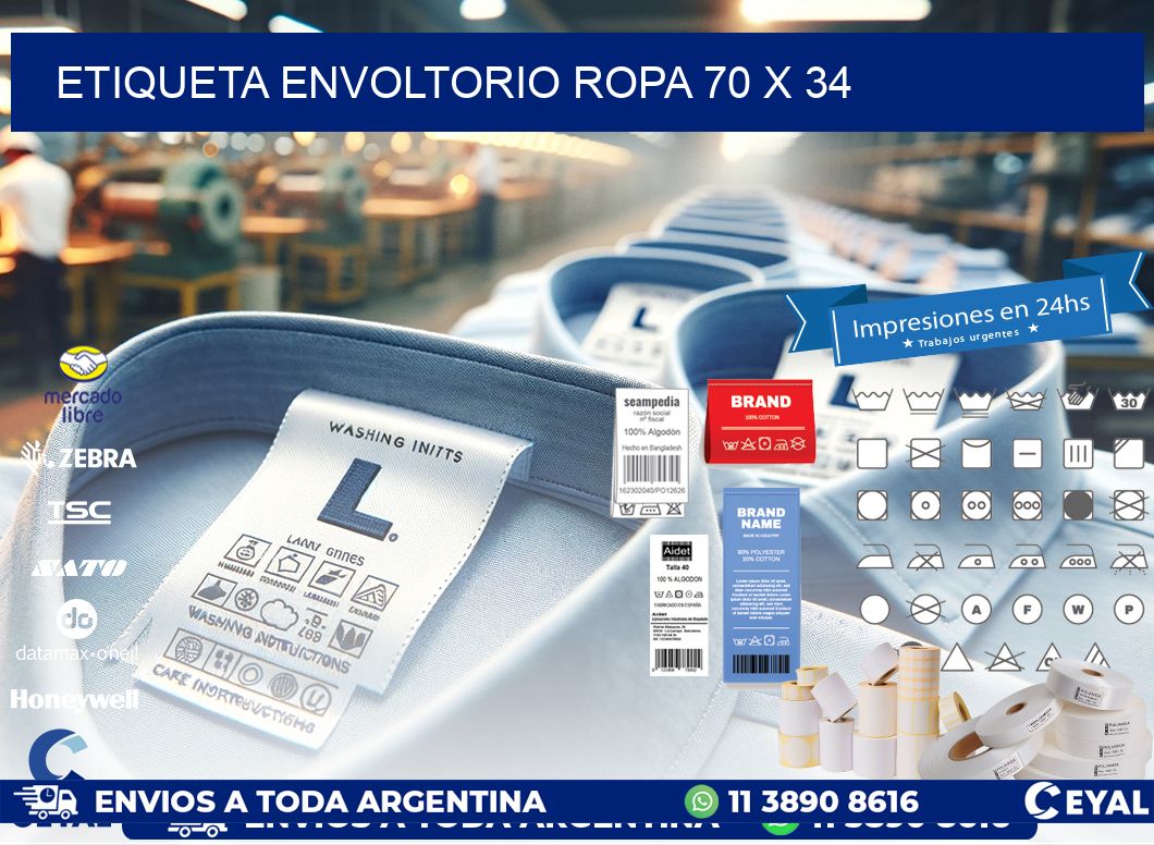 ETIQUETA ENVOLTORIO ROPA 70 x 34