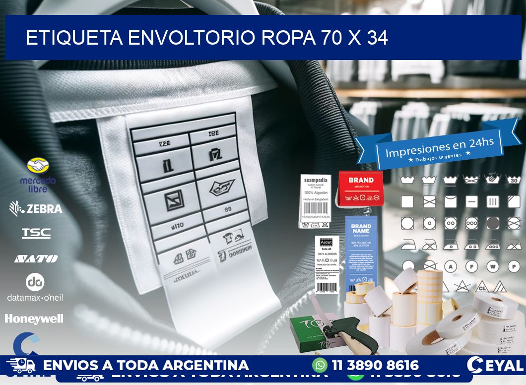 ETIQUETA ENVOLTORIO ROPA 70 x 34