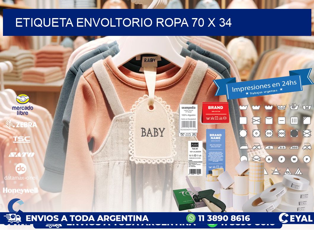 ETIQUETA ENVOLTORIO ROPA 70 x 34