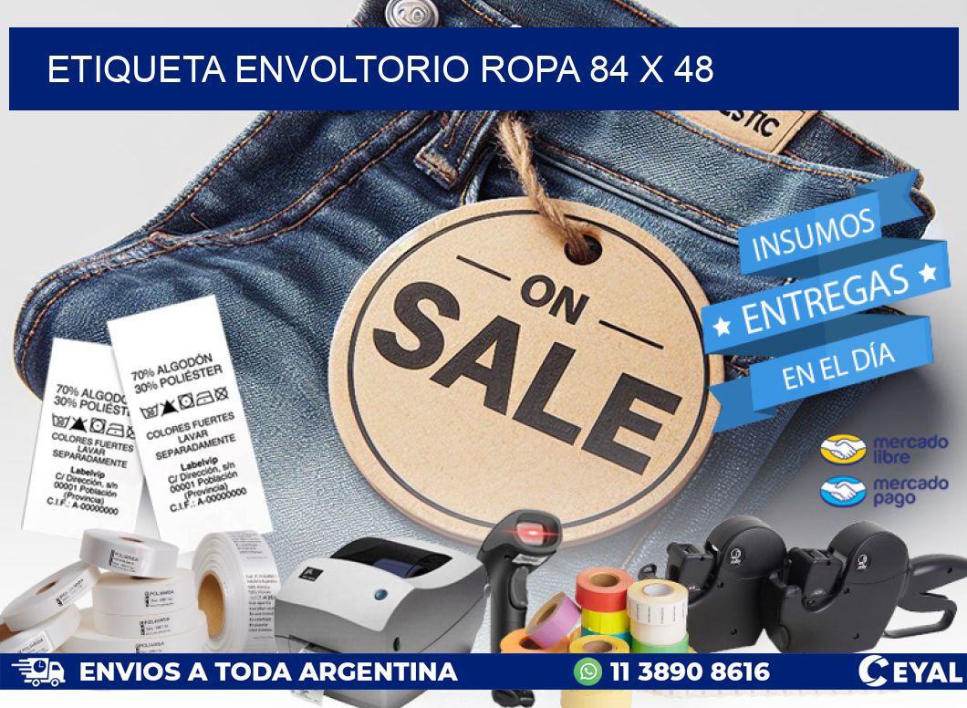 ETIQUETA ENVOLTORIO ROPA 84 x 48