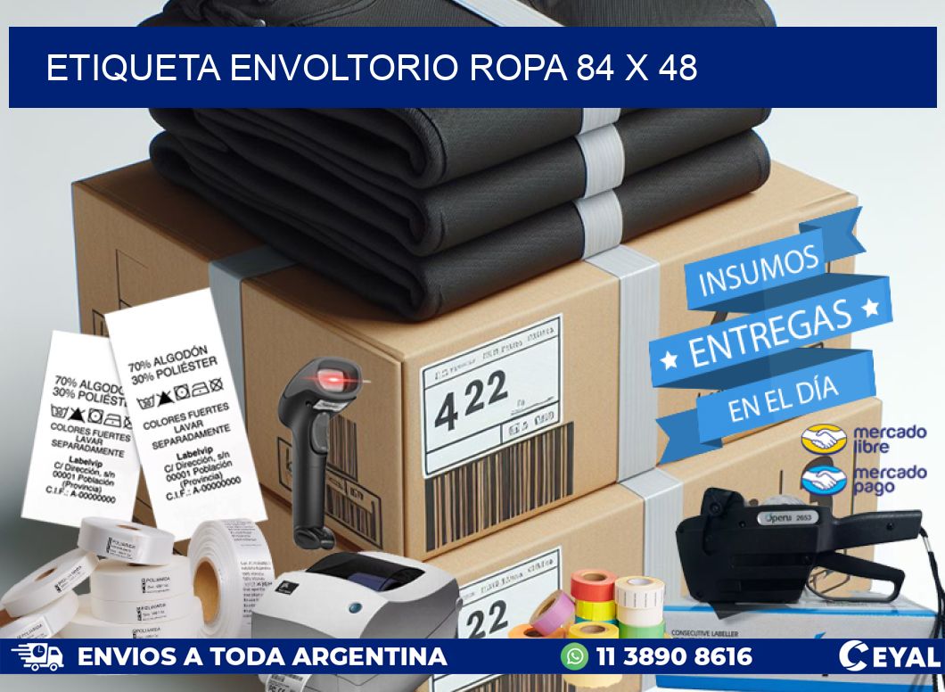 ETIQUETA ENVOLTORIO ROPA 84 x 48