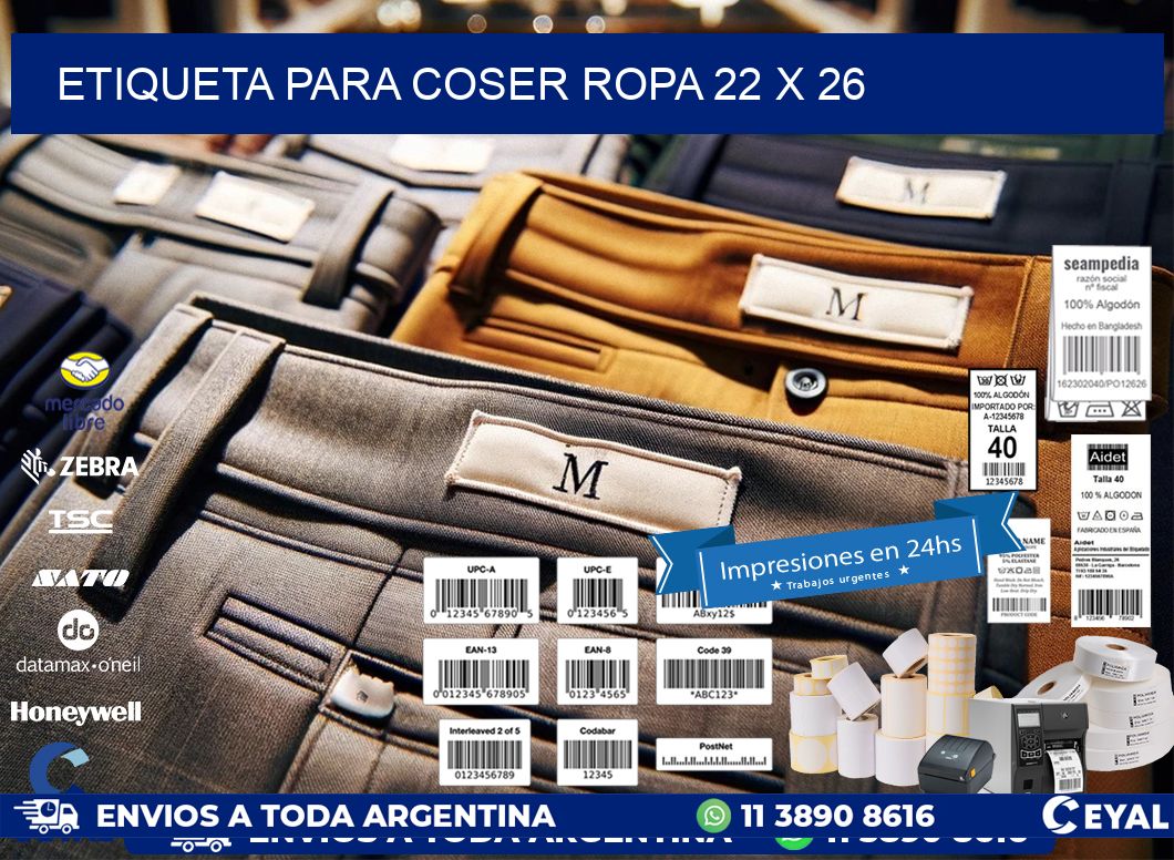 ETIQUETA PARA COSER ROPA 22 x 26