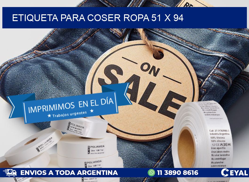 ETIQUETA PARA COSER ROPA 51 x 94